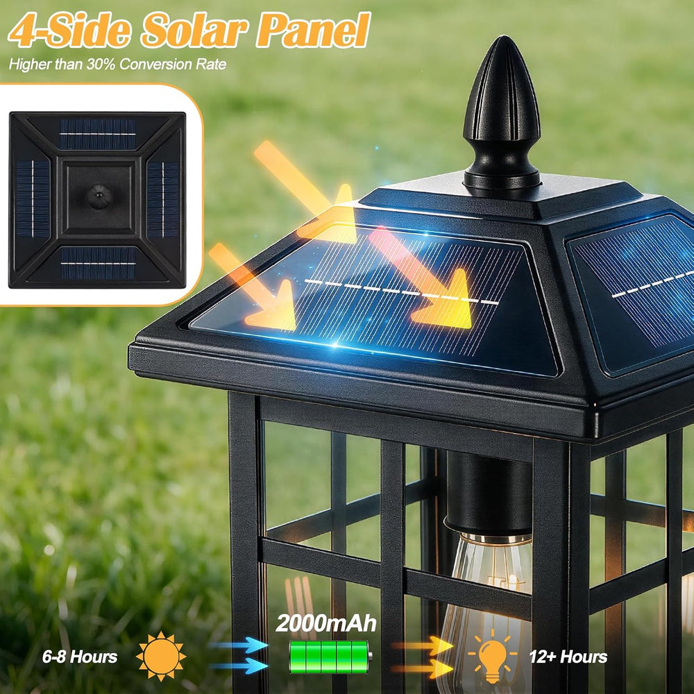 Brilvibera Solar Post Lights 2 Pack Outdoor Lamp Post Solar Light