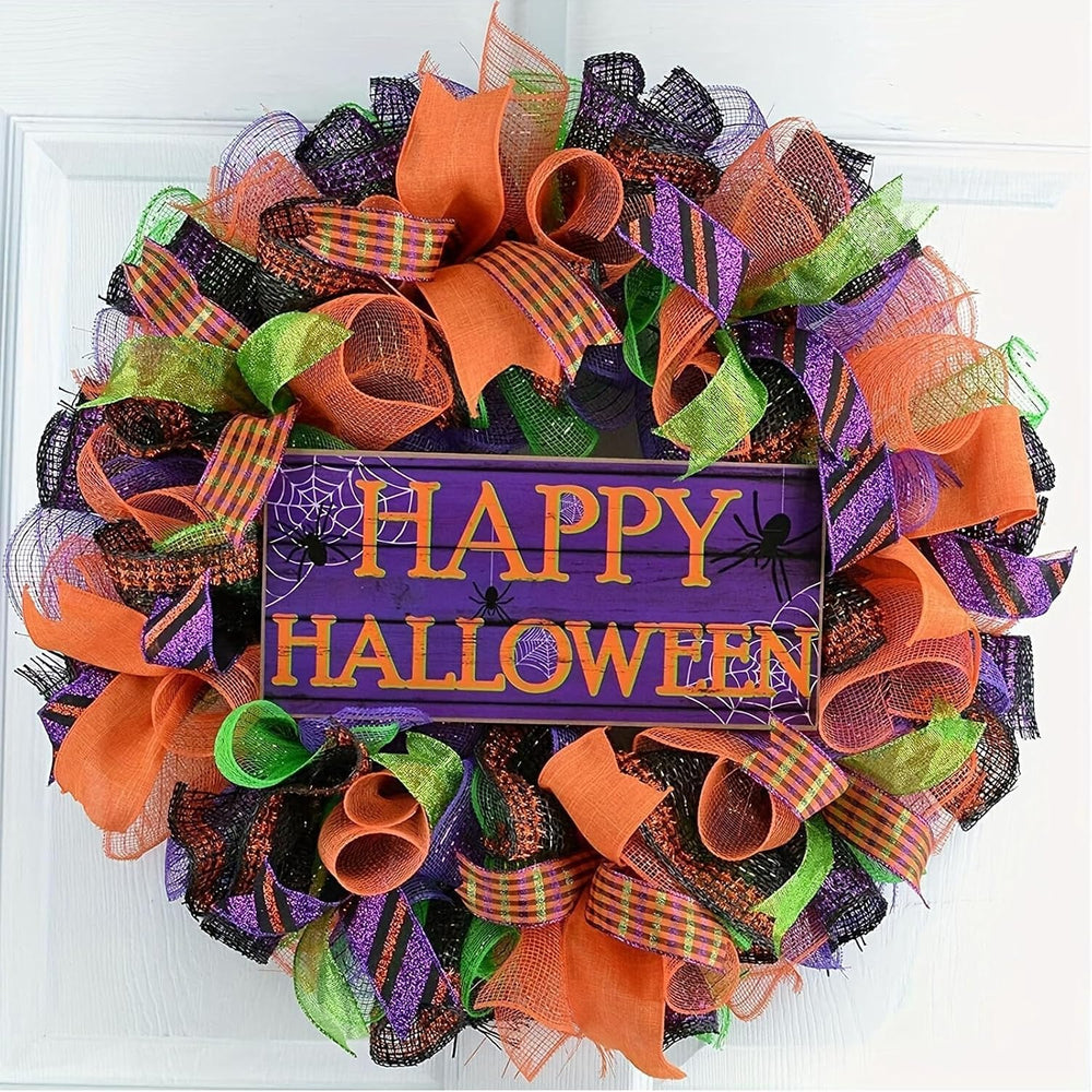 5 Rolls Halloween Deco Mesh Ribbon for Wreaths Crafts Supplies