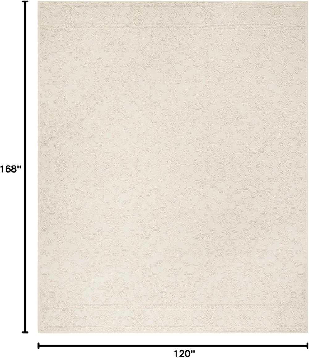SAFAVIEH Trace Collection Area Rug - 10' x 14', Ivory, Handmade Wool,...