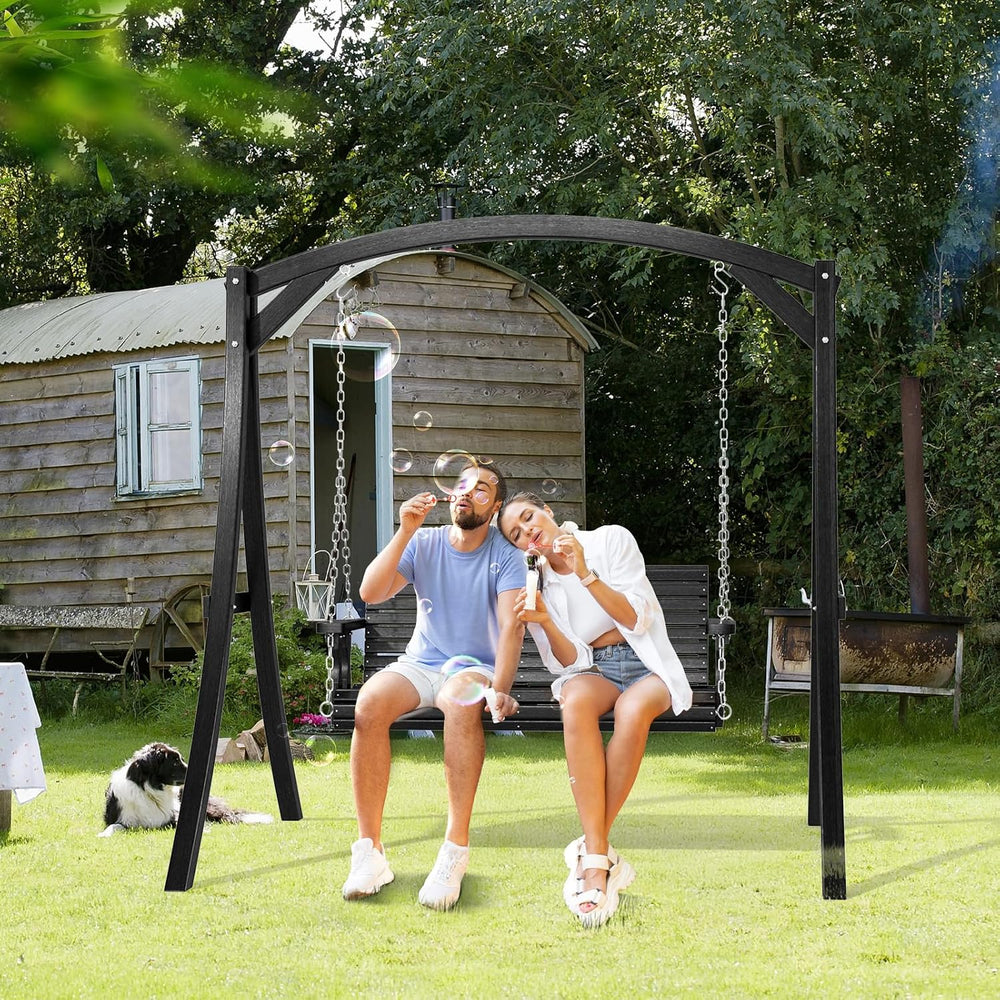 VINGLI 2026 Upgraded 4 FT Wooden Porch Swing, 880 LBS Heavy Duty, Black