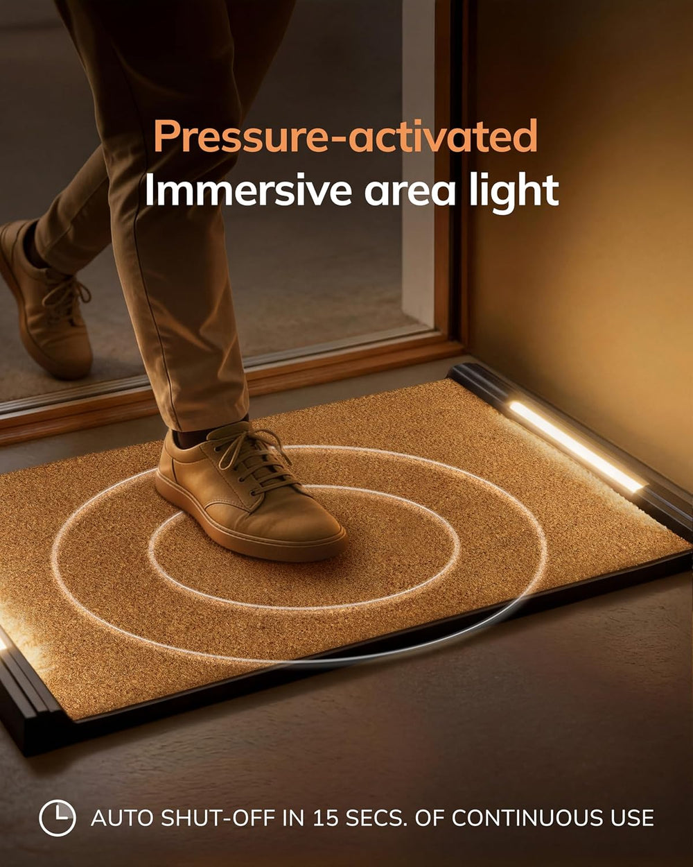 Anji Mountain BriteStep LED Doormat, 32.5x18.5in Pressure Activated Welcome M...