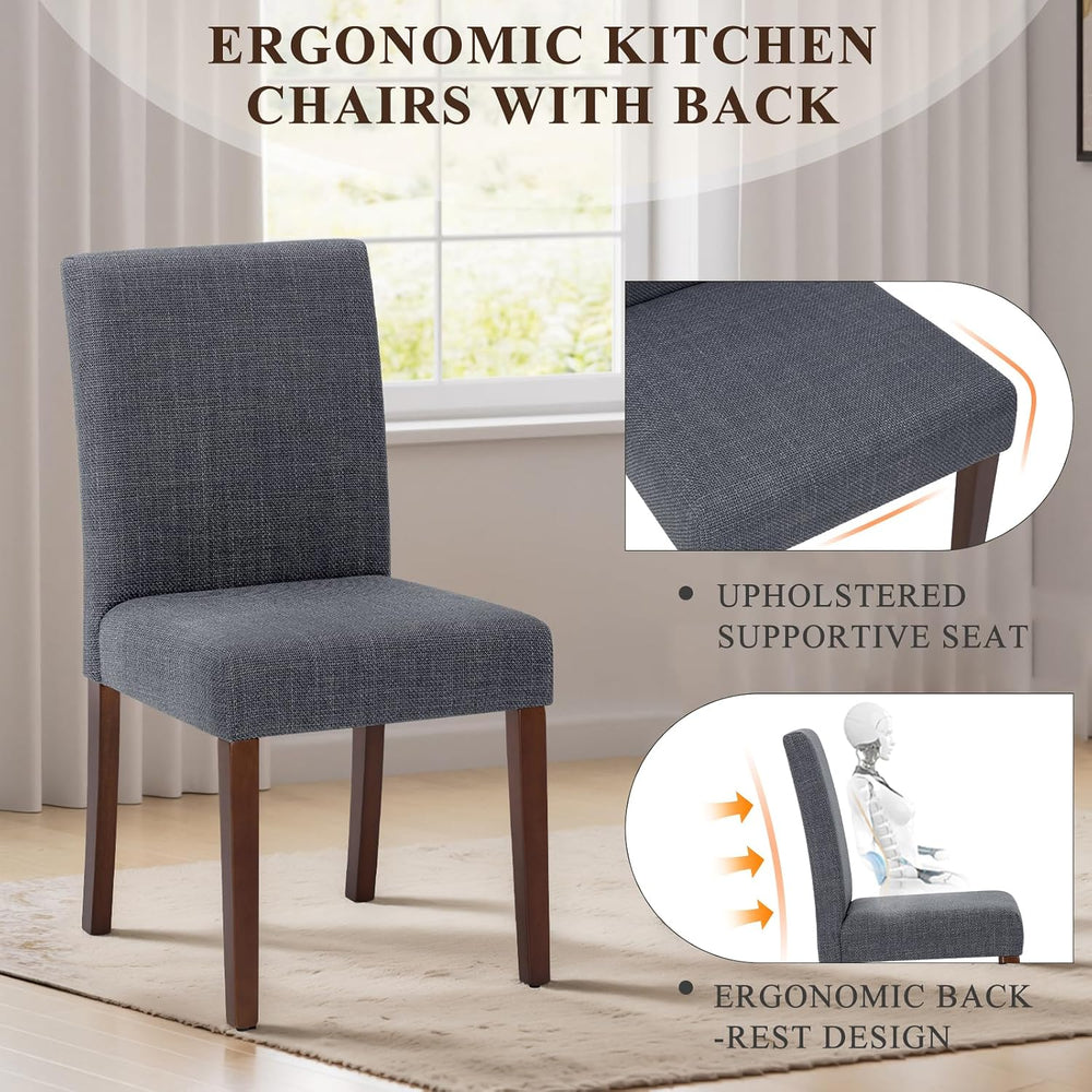 Upholstered Parsons Dining Chairs Set of 4, Modern Dining Room Chairs with Ba...