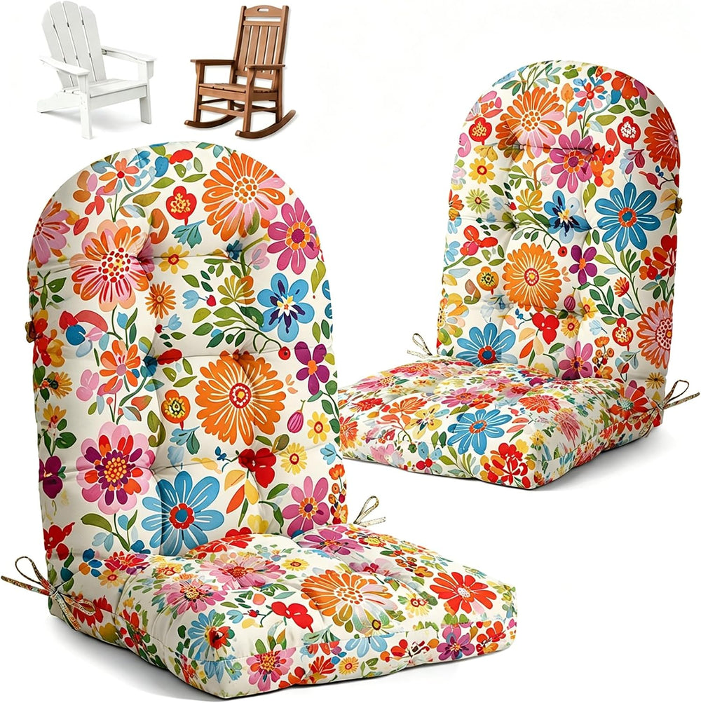 2Pcs Adirondack Chair Cushion Waterproof Indoor Outdoor Rocking Chair Cushion...