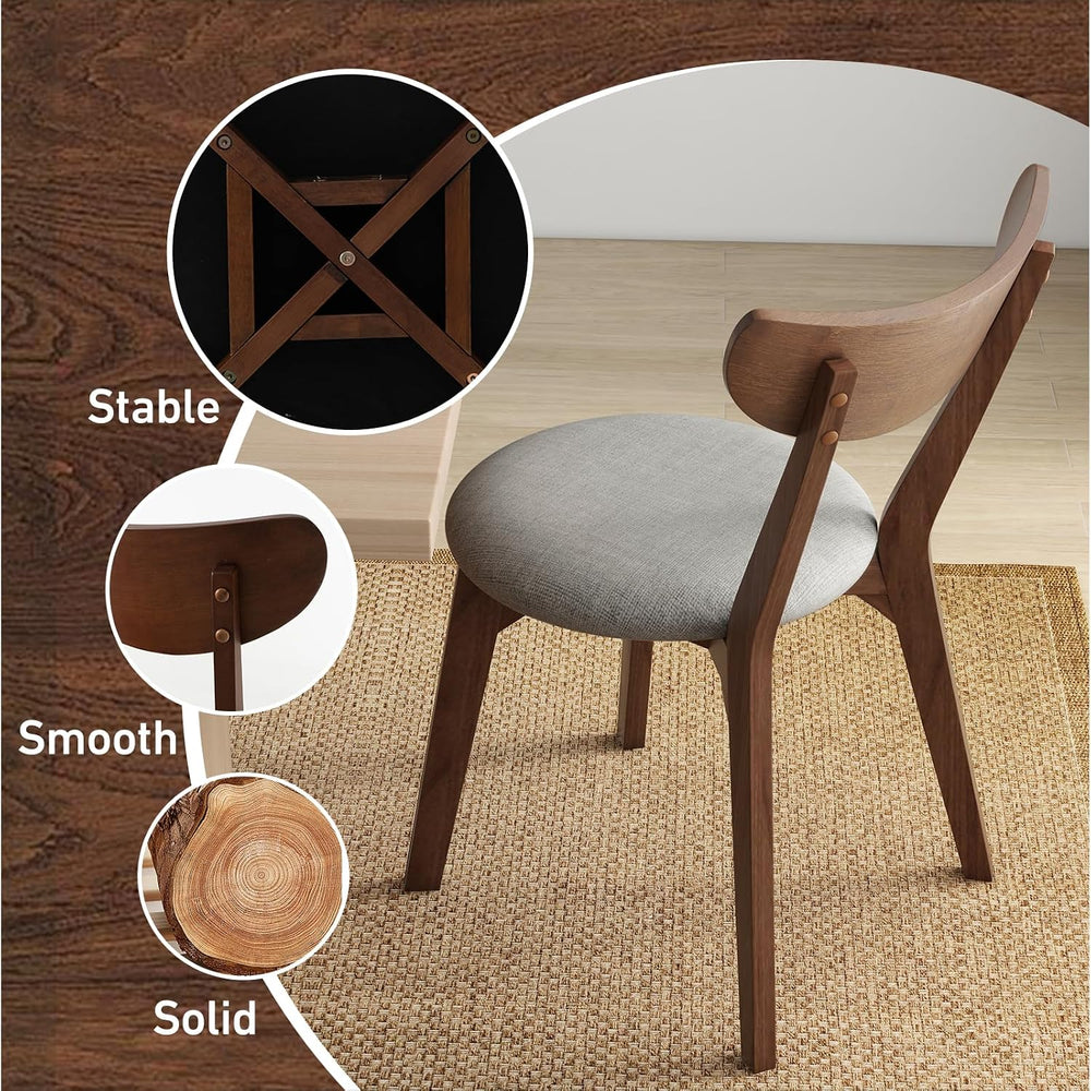 NAFORT Dining Chairs Set of 2, Modern Fabric Upholstered Dining Room Chairs, ...