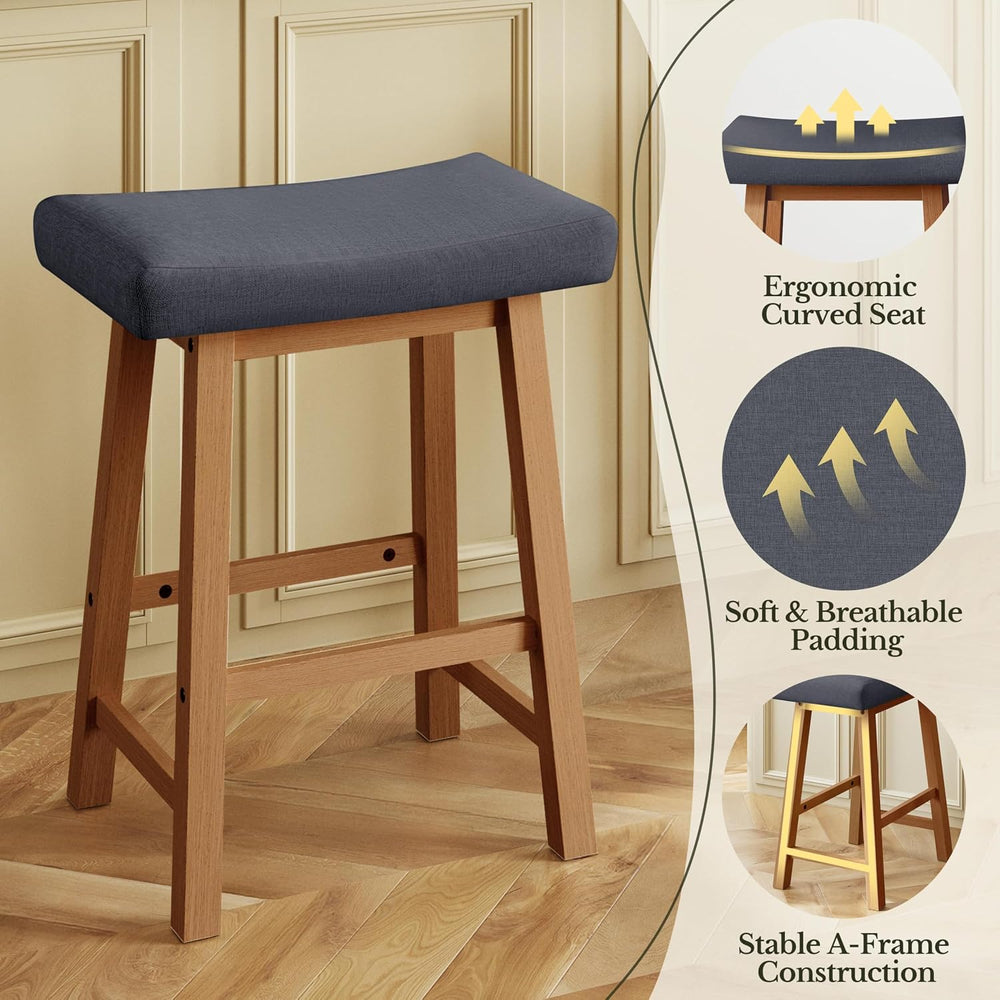 Yaheetech 24 Inch Counter Height Bar Stools Set of 2 Backless