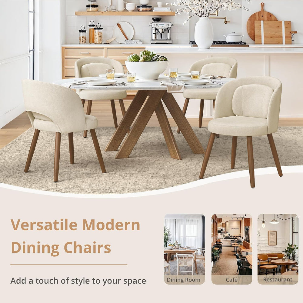 LUE BONA Dining Chairs Set of 4, Modern Upholstered Kitchen Chairs with Solid...