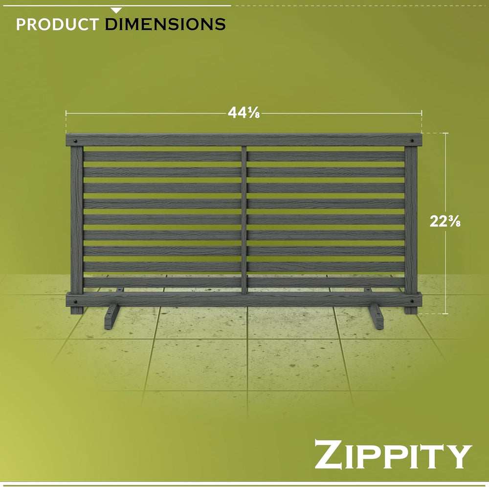 Zippity Portable Puppy Slatted Fence, Charcoal Vinyl DIY Freestanding Kit
