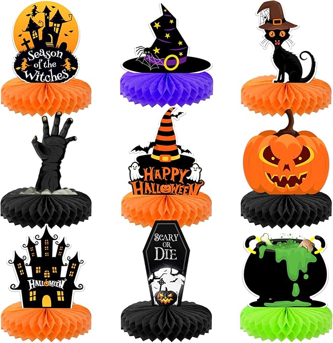KatchOn, Halloween Centerpieces for Tables - Pack of 9 | Witch Halloween Tabl...
