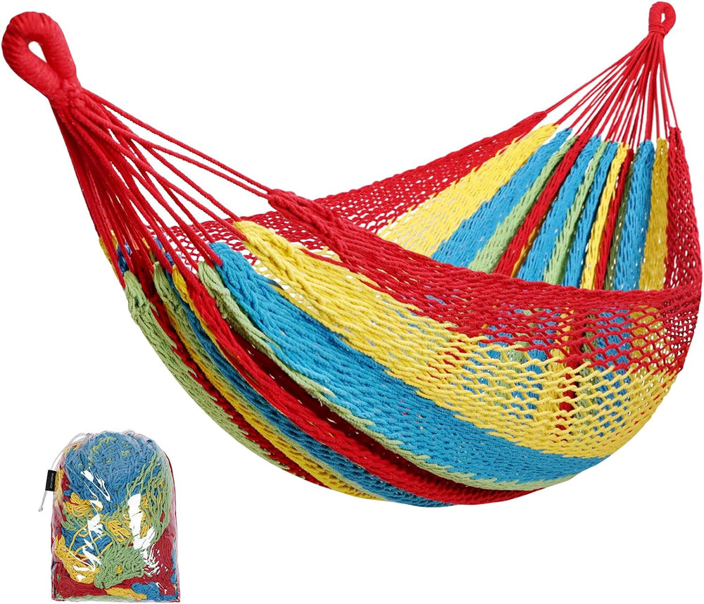 HappyPicnic Handwoven Mayan Hammock, Portable Family Hammock with Carry Bag