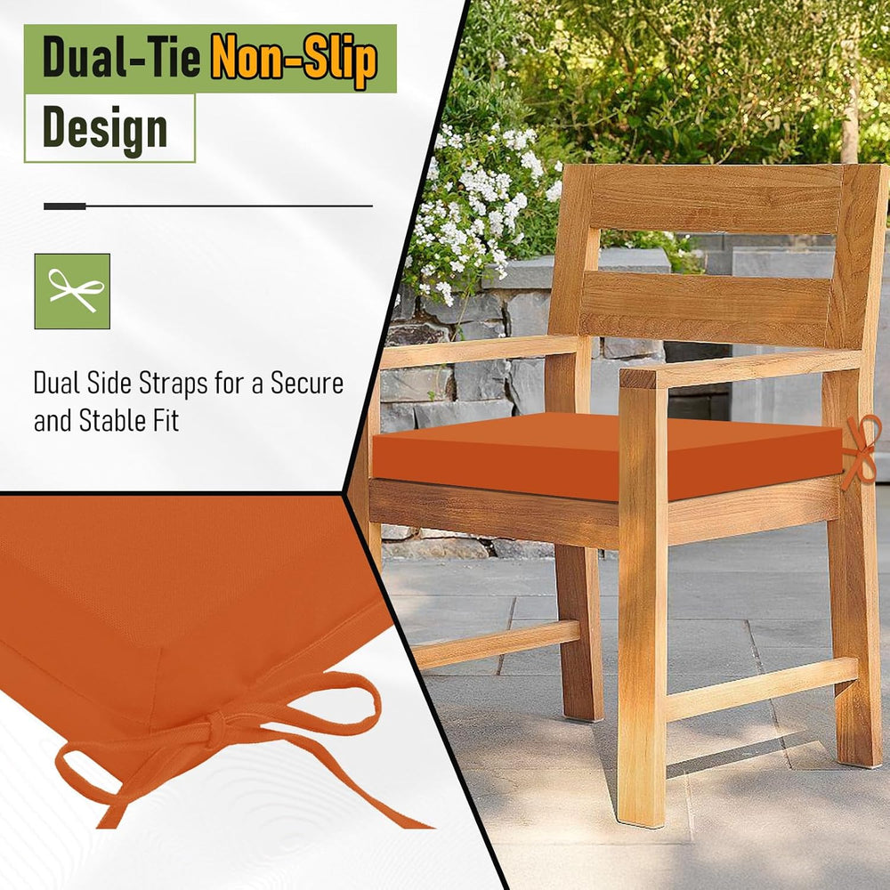 Basic Beyond Outdoor Chair Cushions Set of 6, Square Corner Outdoor Cushions ...