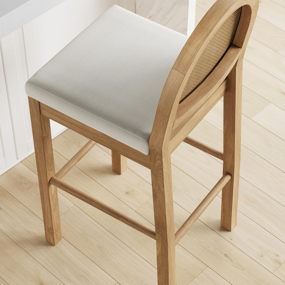 Nathan James Bailey 29 in. Boucle Bar Stool with Back, Bar Height Chair with ...
