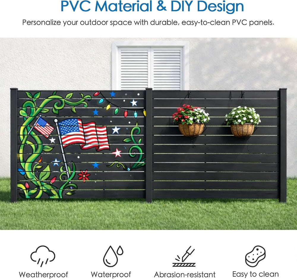 Kozyard 50" W x 48" H Outdoor Privacy Screen with Aluminum Posts, A...