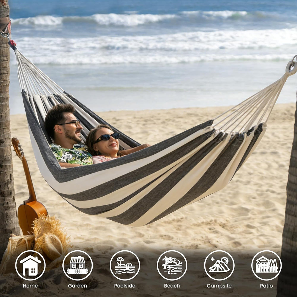 Lazy Daze XL Double Brazilian Hammock, Portable Cotton Camping Hammock