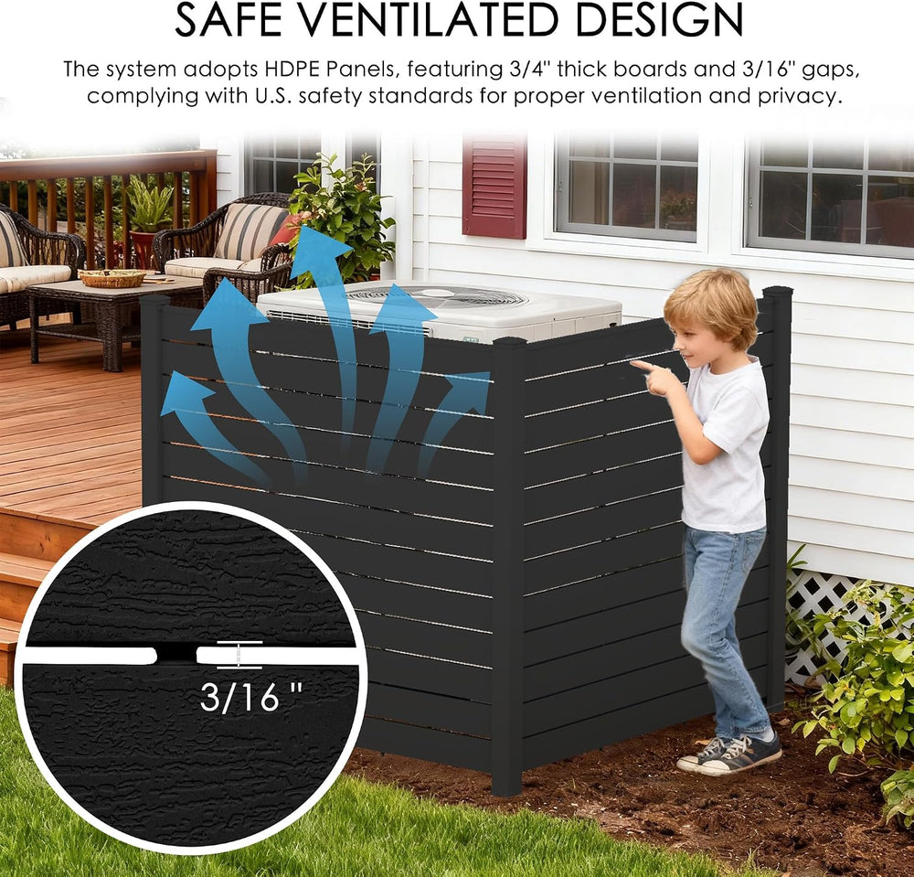 Kozyard 50" W x 48" H Outdoor Privacy Screen with Aluminum Posts, A...