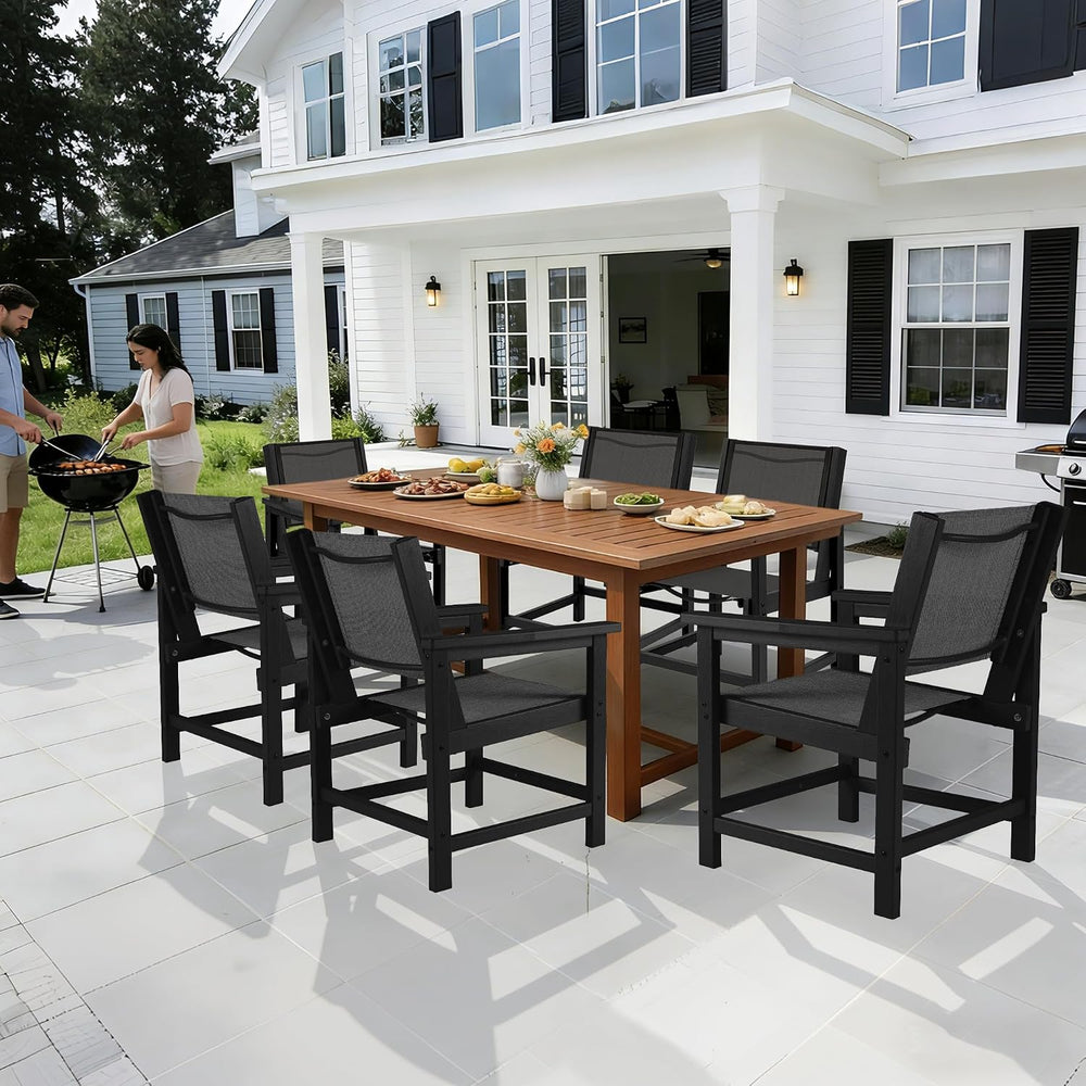 LZRS Dining Chairs,HDPE Outdoor Chairs Set of 2, All Wather Heavy Duty with C...