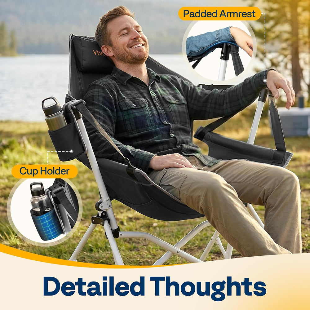 VIVOHOME Reclining Hammock Camping Chair, Portable Rocker Chair for Outdoor