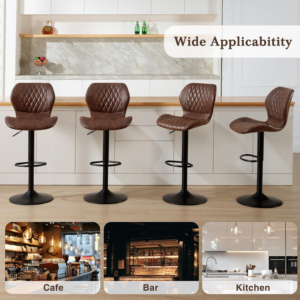 Bar Stools Set of 2, Modern Swivel Counter Height Barstools for Kitchen Islan...