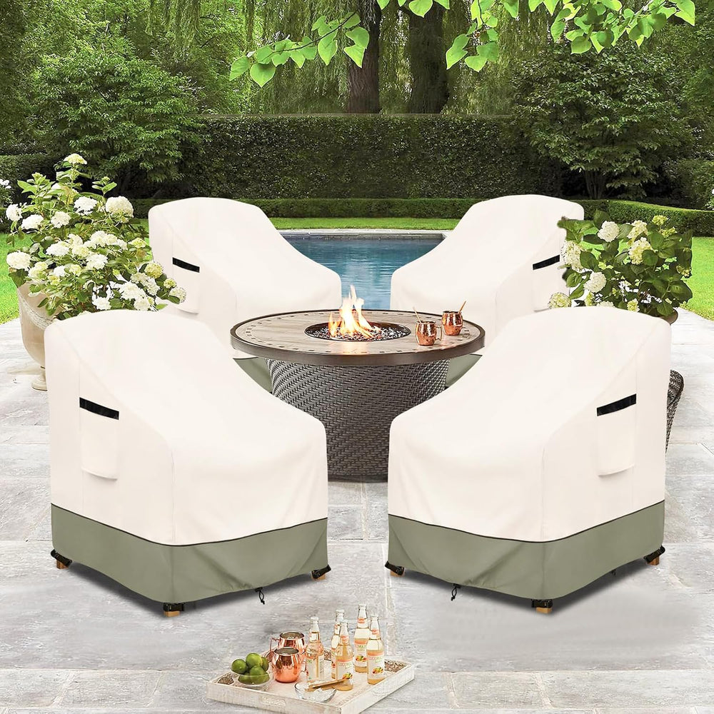Outdoor Chair Covers 4 Pack 32 W x 35 D x 36 H inches,600D Heavy Duty Waterpr...