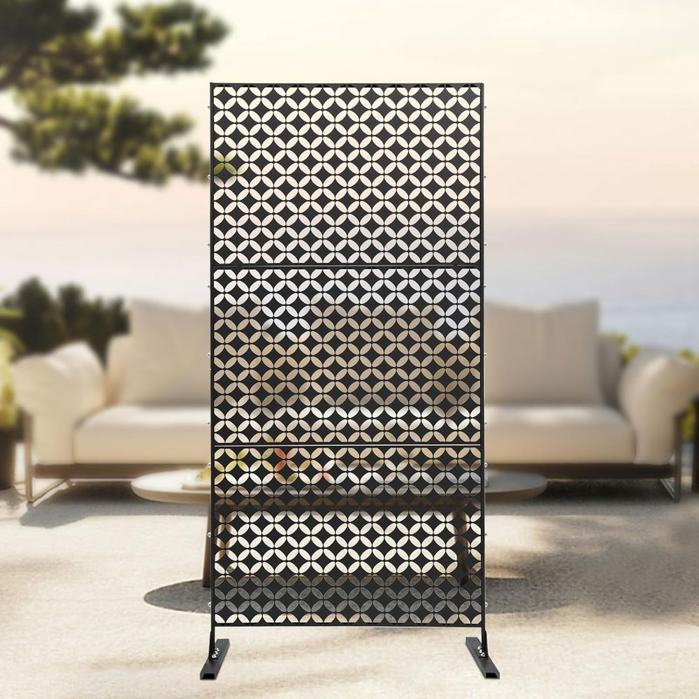 Outdoor Privacy Screen, 3 ft W x 6 ft H Metal Decoative Privacy Screen Panel ...