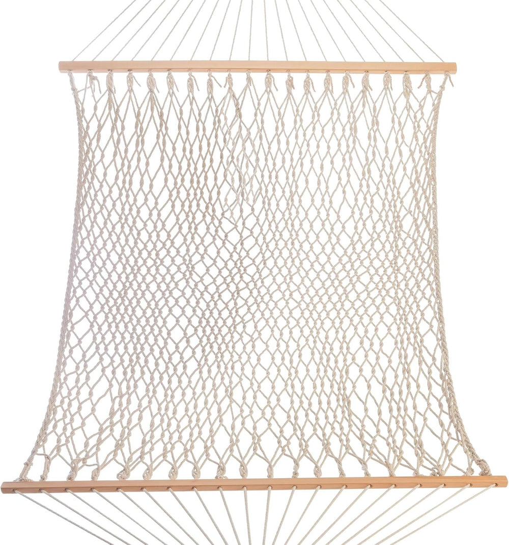 Castaway Living 13 ft. Double Traditional Hand Woven Cotton Rope Hammock – 2-...