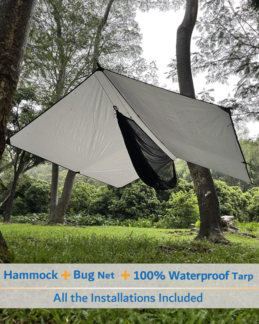Sunyear Hammock Camping with Rain Fly Tarp and Net, Portable Camping Hammock ...