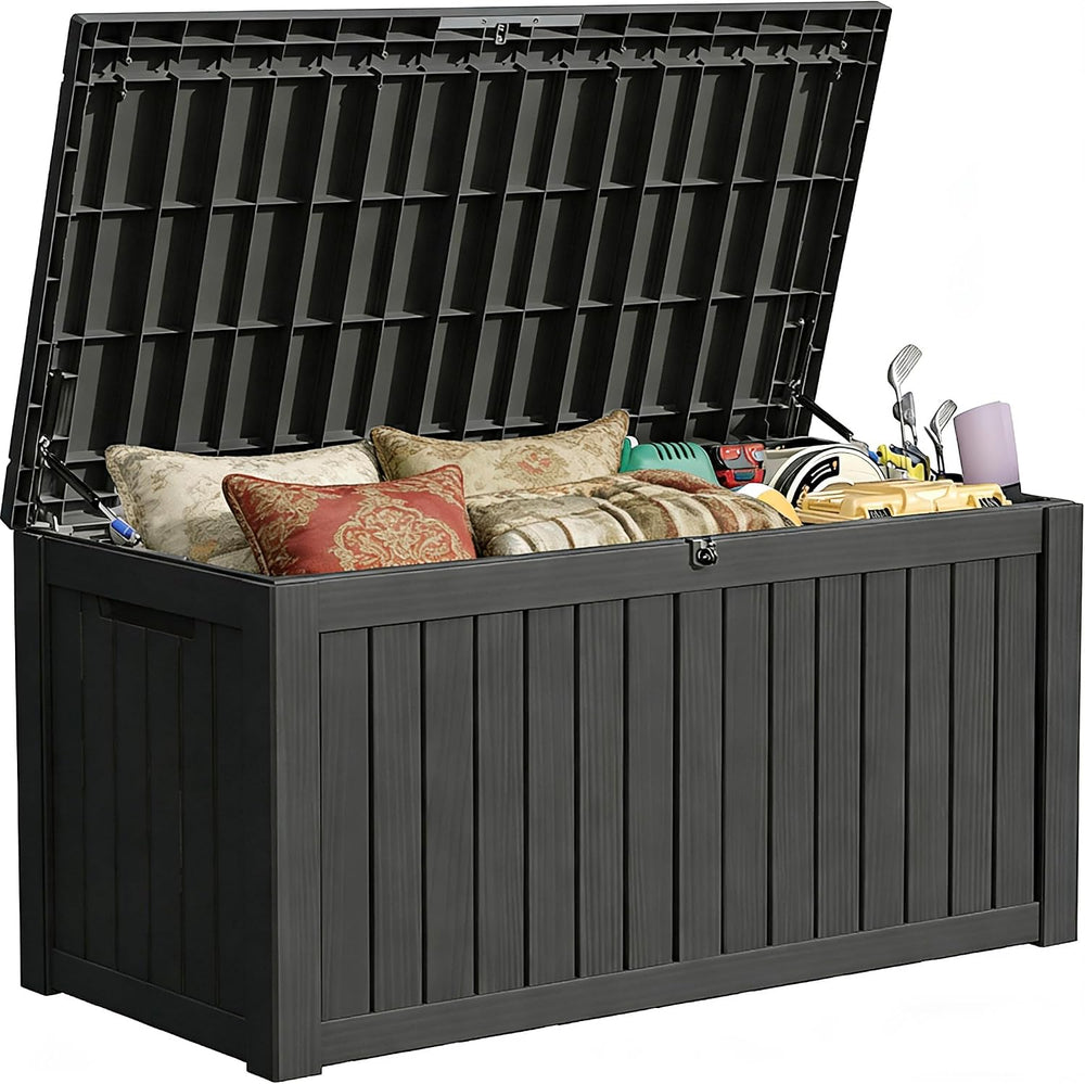 150 Gallon Outdoor Storage Box, Large Storage Deck Box for Patio Furniture Ac...
