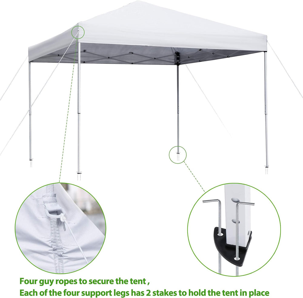 10 x 10 FT Pop Up Canopy Tent - Instant Outdoor Canopy with Wheeled Carry Bag...