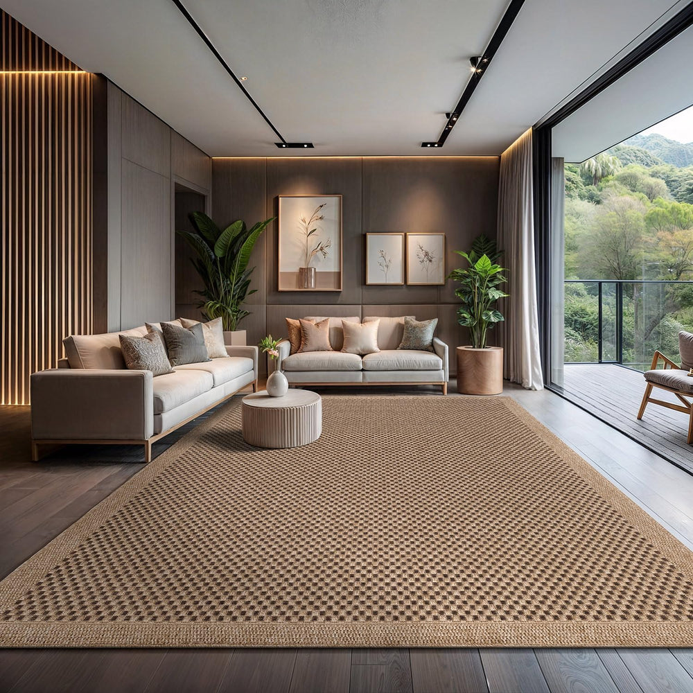 CAMILSON Easy Jute Rug 10x14, Indoor Outdoor Natural Color Fiber Area Rugs fo...