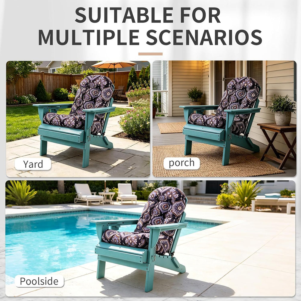 Adirondack Chair Cushions Set of 2, High Back Patio Chair Cushions 48 x 19.7 ...