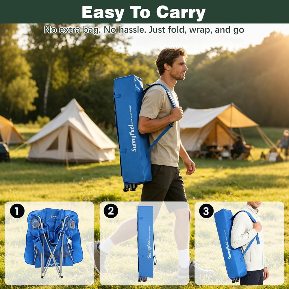SUNNYFEEL Portable Folding Camping Chairs with Adjustable Canopy Shade