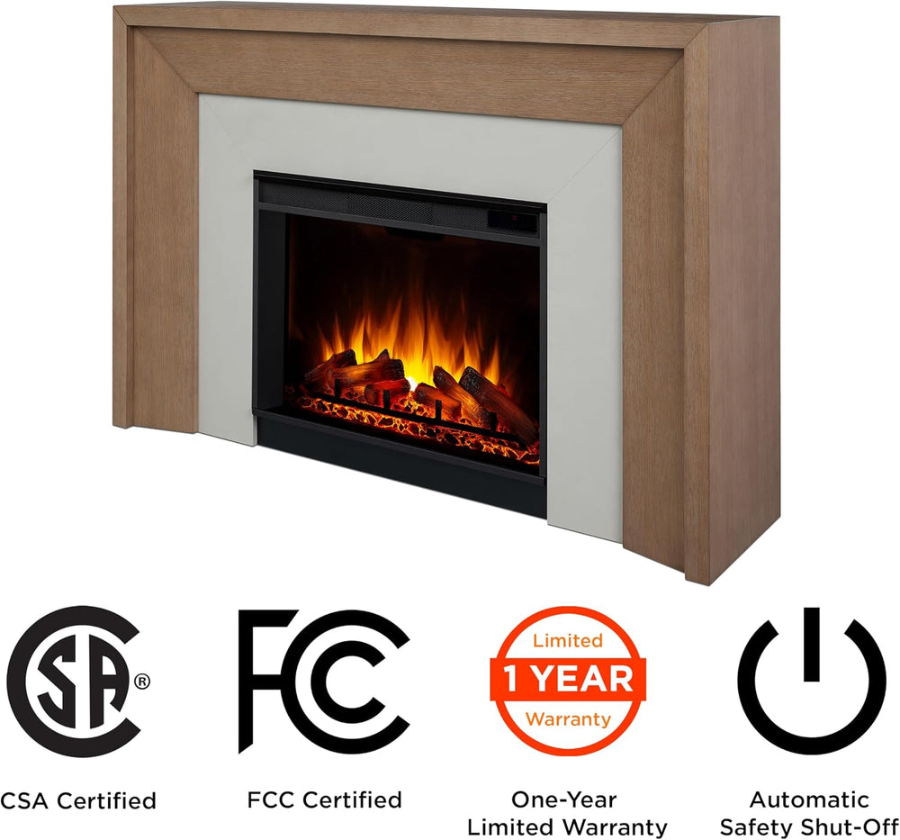 Real Flame Brooks 64” Grand Electric Fireplace with Mantel for Living Room or...