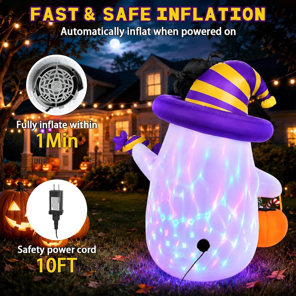 Halloween Inflatables Outdoor Decorations, 5FT Ghost Blow Up Yard Décor