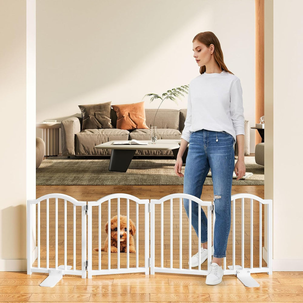 Snughome Short Dog Gate Indoor, 16" High Freestanding Small Dog Door Gat...