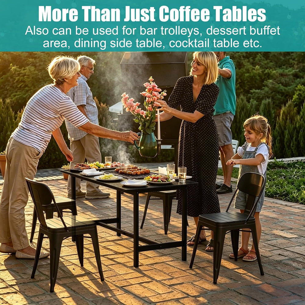 Outdoor Coffee Table, 33.4"L x 17.3"W x 18.1"H Rectangle Weath...
