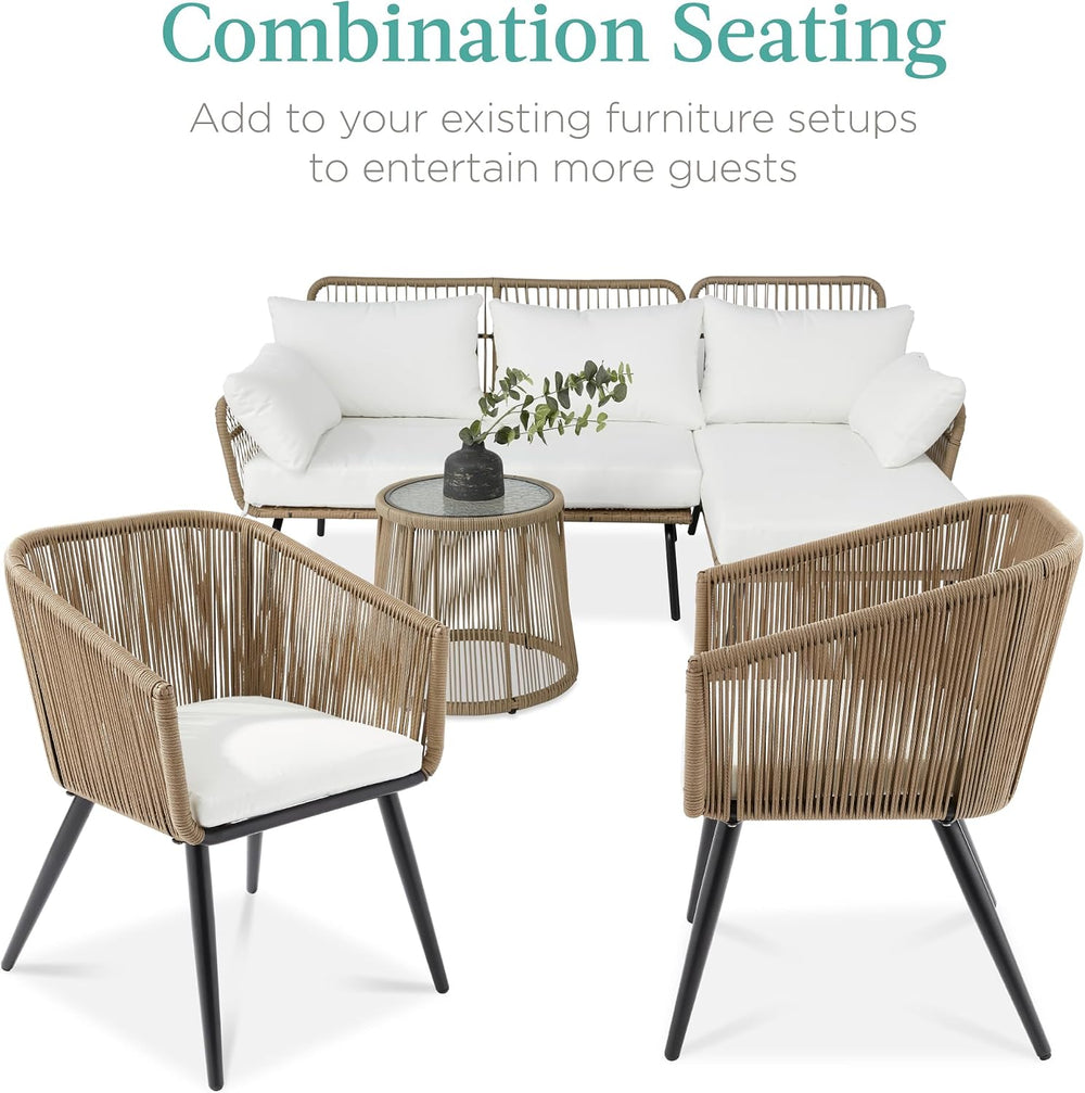 Best Choice Products Set of 2 Patio Dining Chairs, Outdoor Seating for Backya...
