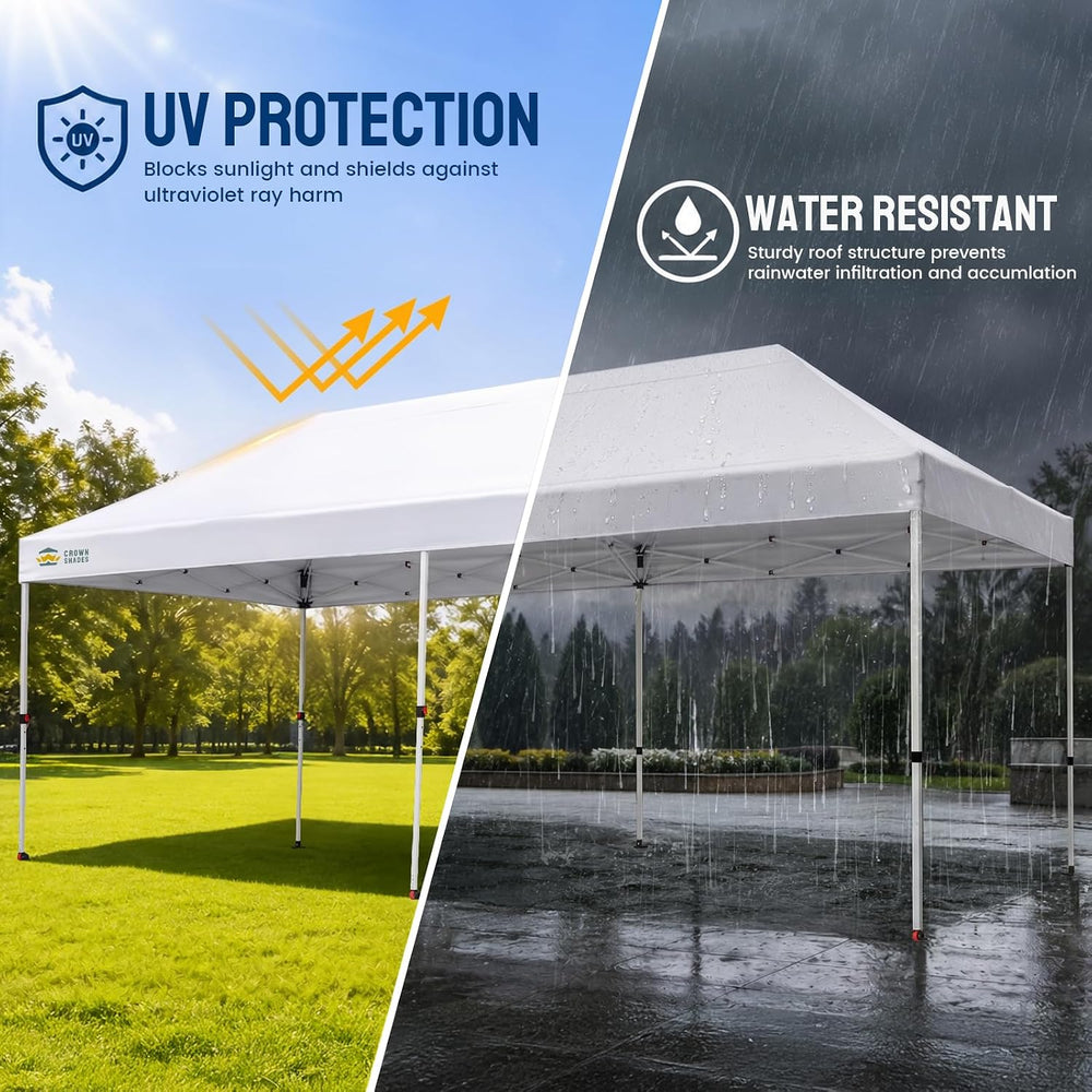 CROWN SHADES 10x20 Pop Up Canopy Tent, Event Shelter,White