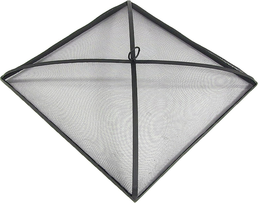 Sunnydaze Heavy Duty Square Fire Pit Screen Cover, Assembly-Free, 24"