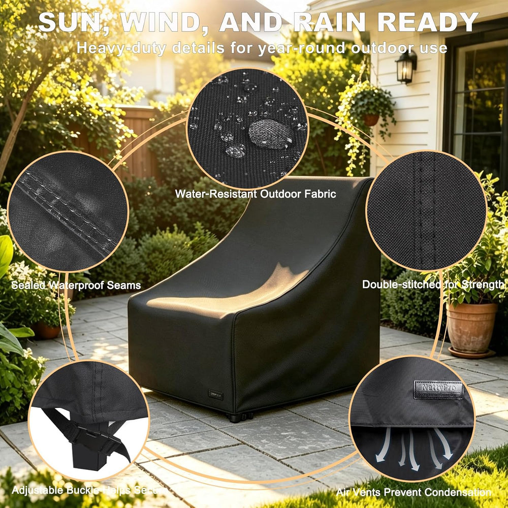 NettyPro Patio Adirondack Chair Cover Waterproof Outdoor Furniture Swivel Rec...