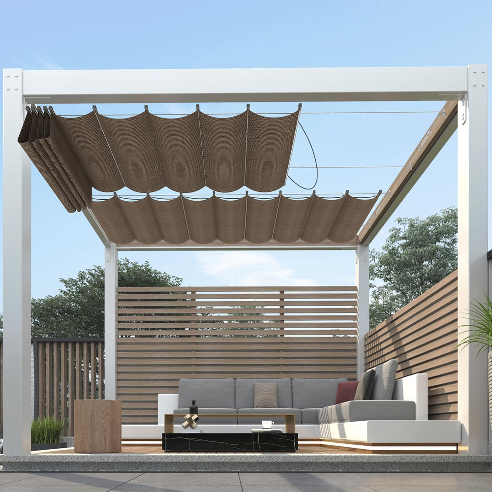 4' × 16' Pergola Shade Cover Retractable Pergola Replacement Canopy S...