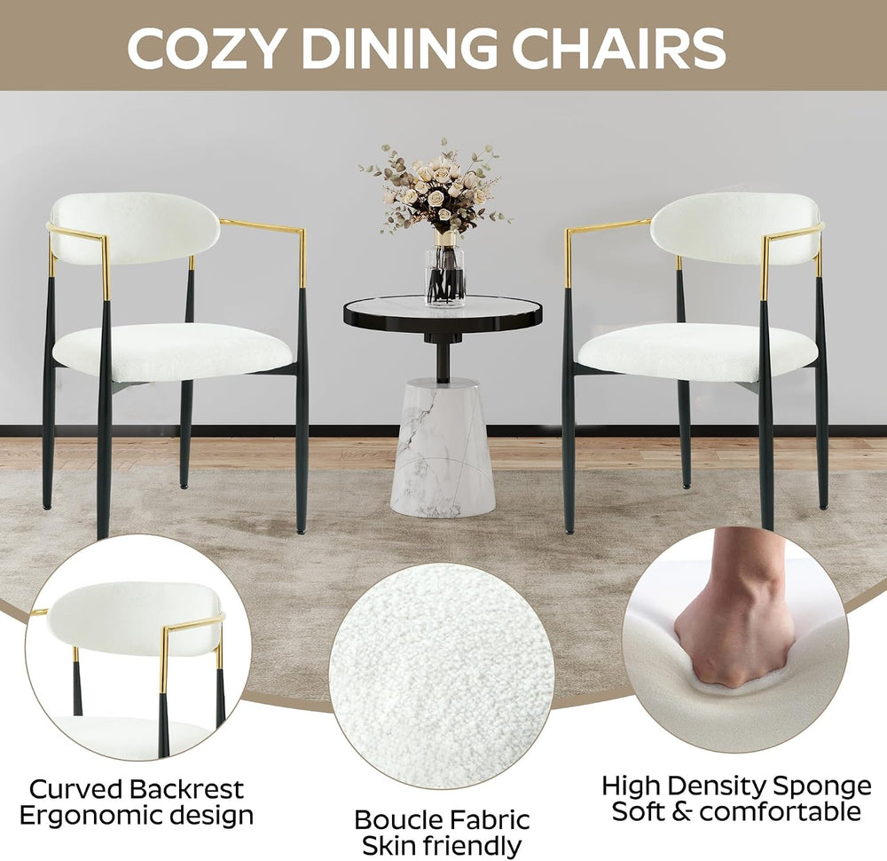 Baysitone Dining Chairs Set of 2 Mid-Century Modern Upholstered Boucle Dining...
