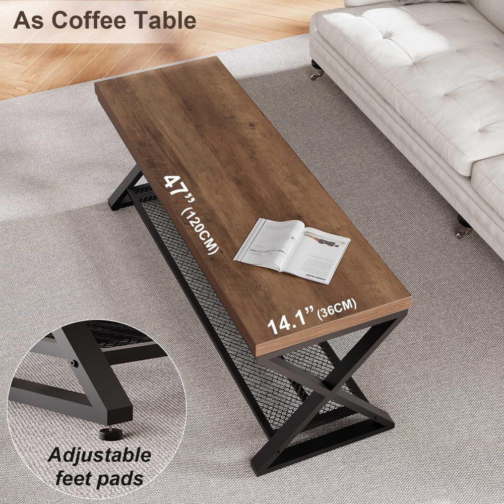 LVB Entryway Bench, Indoor Shoe Bench with Storage & Seating Rustic Oak 4...