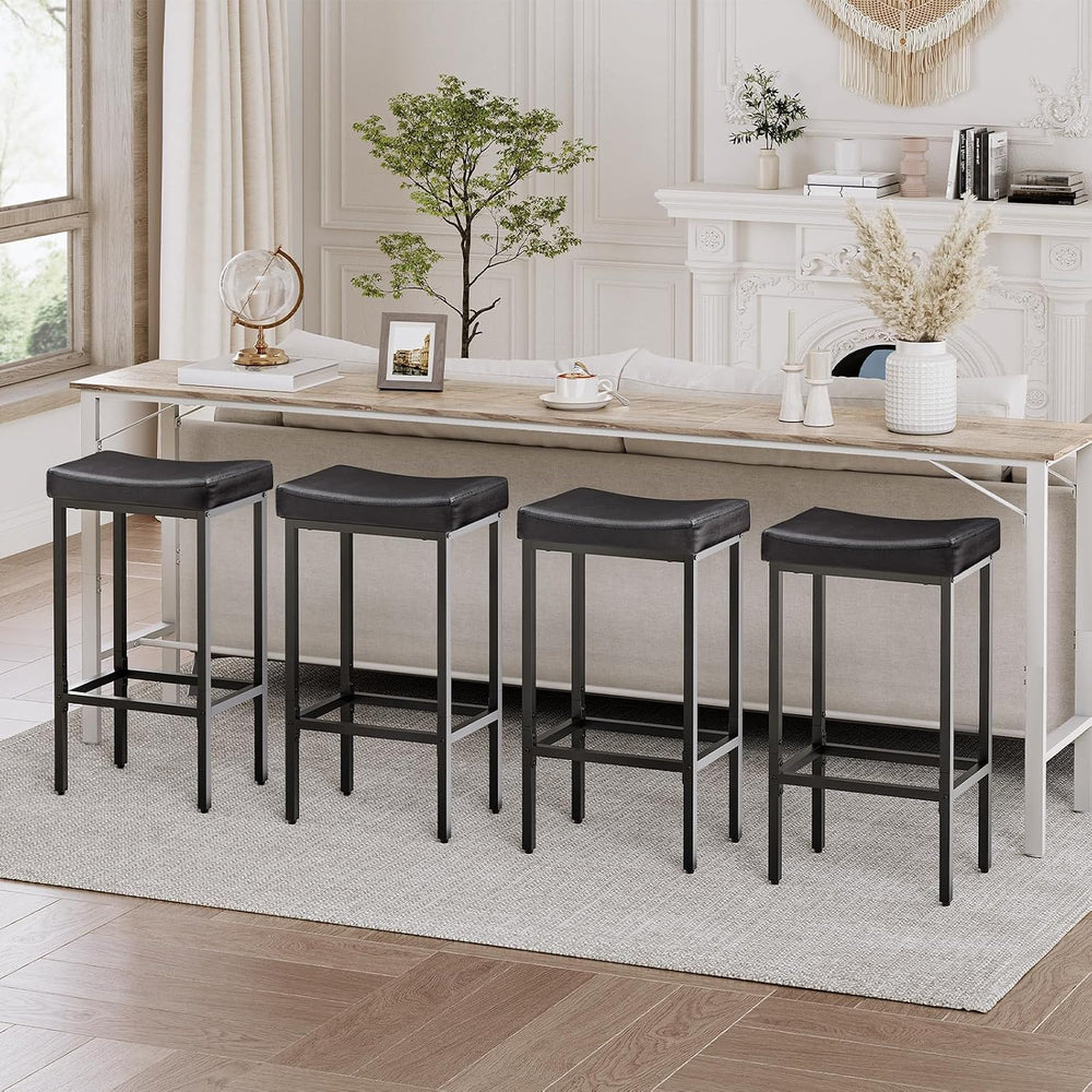 HOOBRO Bar Stools,Set of 4 Bar Chairs, Counter Height Stools, Saddle Barstool...