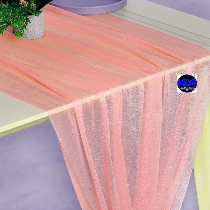 MDS Halloween Chiffon Table Runner - 5 Pack, 29 x 170 Inches, 14ft Each - She...