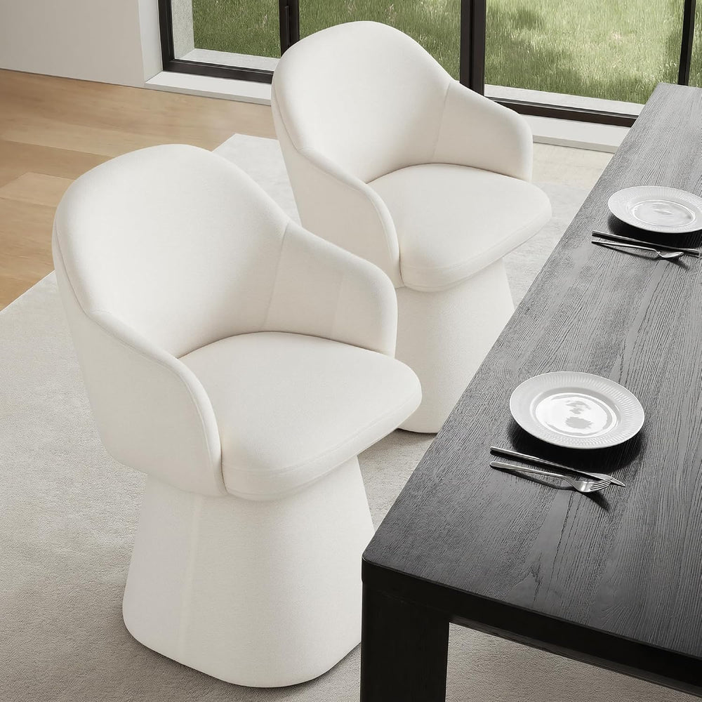 KISLOT Swivel Dining Chairs Set of 4, Upholstered Modern Barrel Dining Chairs...