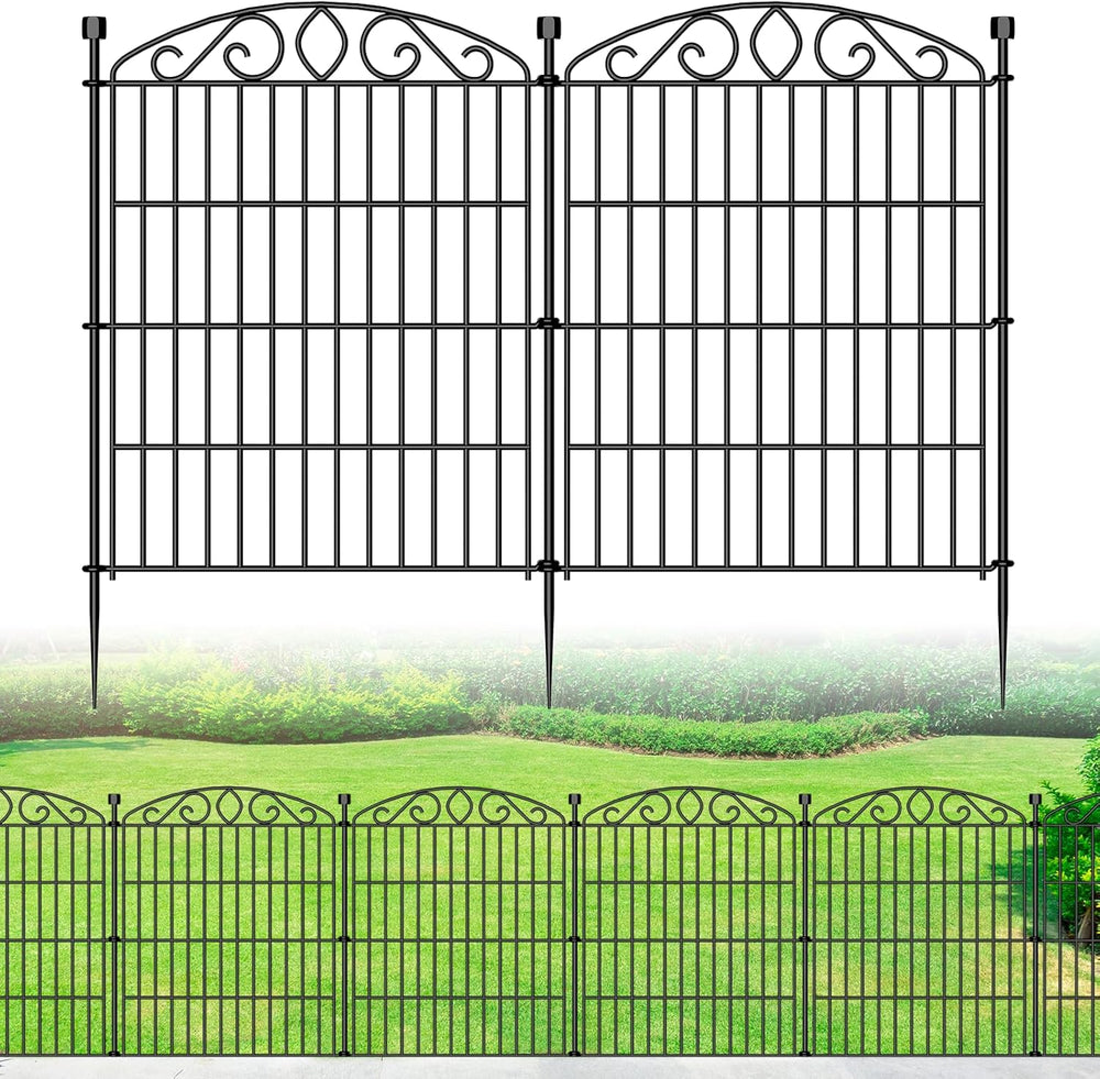 12 Panel No Dig Decorative Garden Fence 30" H x 22.72'L for Dogs Out...