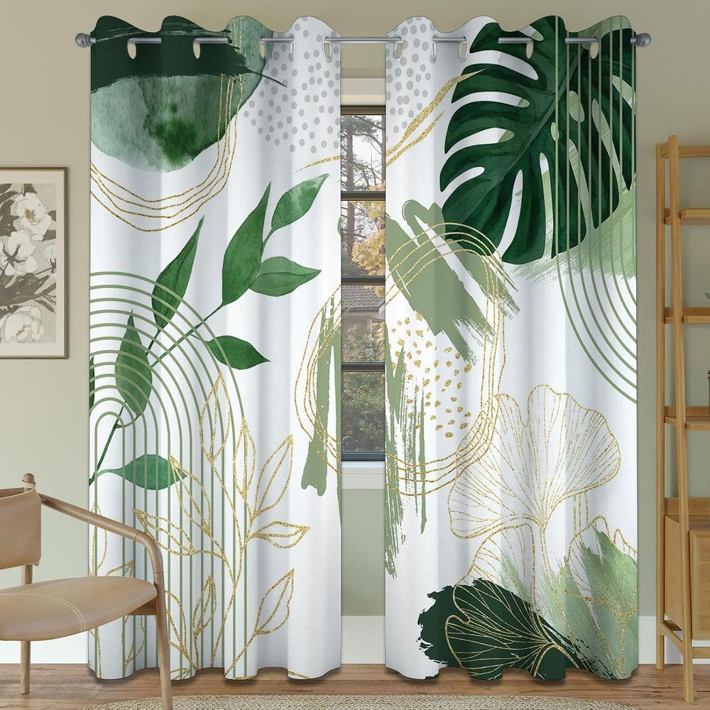 Sage Green Blackout Curtains, Boho Drapes 84 inches Length, 2 Panels