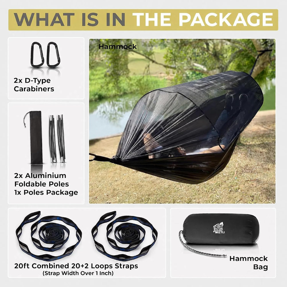 Miztli Camping Hammock Portable Tent-Like Hammock with Net 1/2 Person