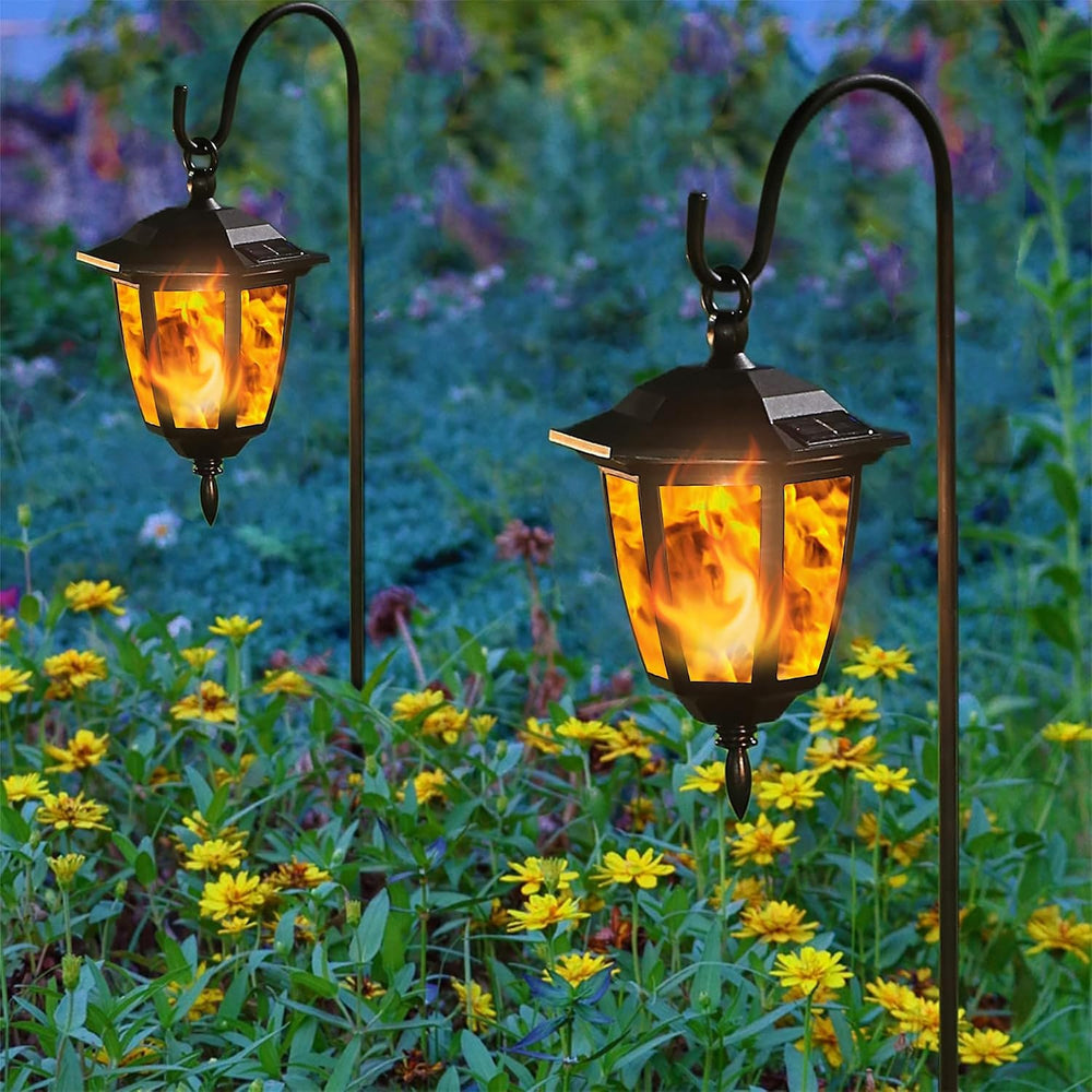 Dynaming 6 Pack Solar Flame Hanging Lights Outdoor, Halloween Solar Flickerin...