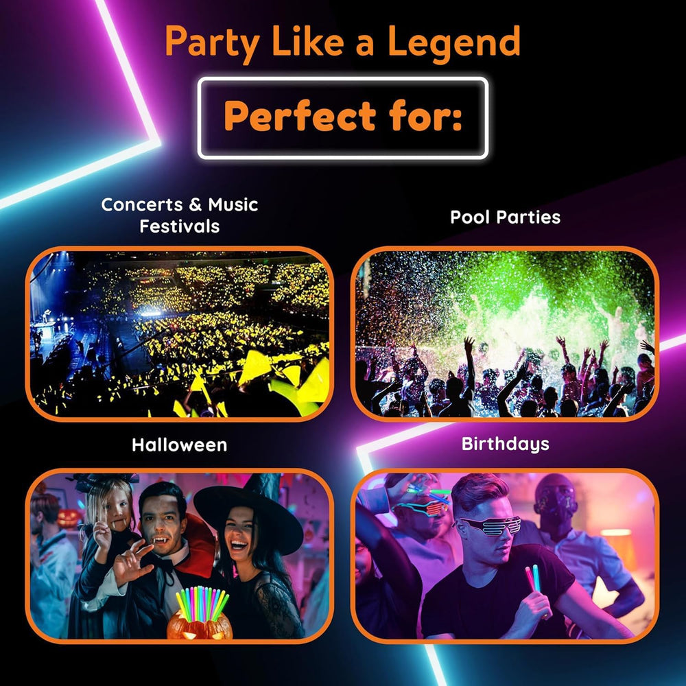Glow Fever Glow Sticks 200pk Premium Glow in The Dark Light Up with Lanyards,...