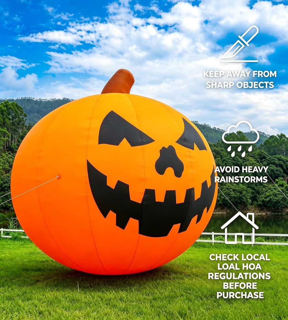20FT Giant Inflatable Pumpkin Lighted Outdoor Halloween Decor with Blower